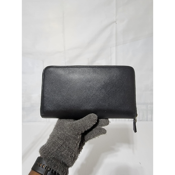 Prada Saffiano Leather Zip Around Wallet Black - Picture 3 of 13